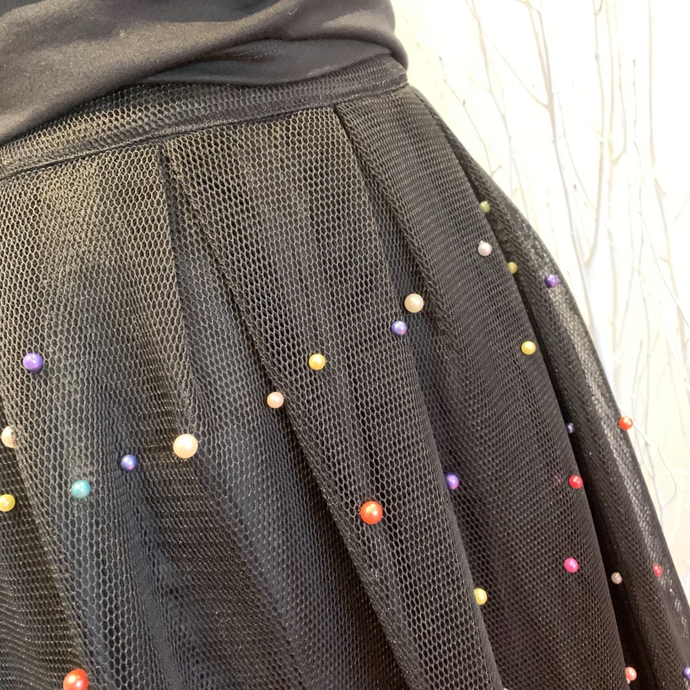 Mess skirt with coloured pearls size L